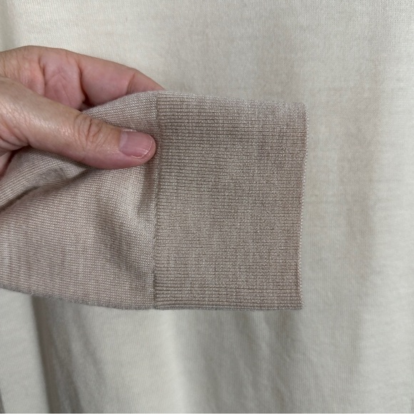 Banana Republic colorblock merino sweater, Small, neutral, fall, office, classic - Picture 4 of 10